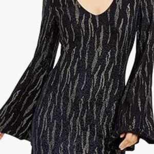 Gorgeous City Studio black & silver metallic mini dress